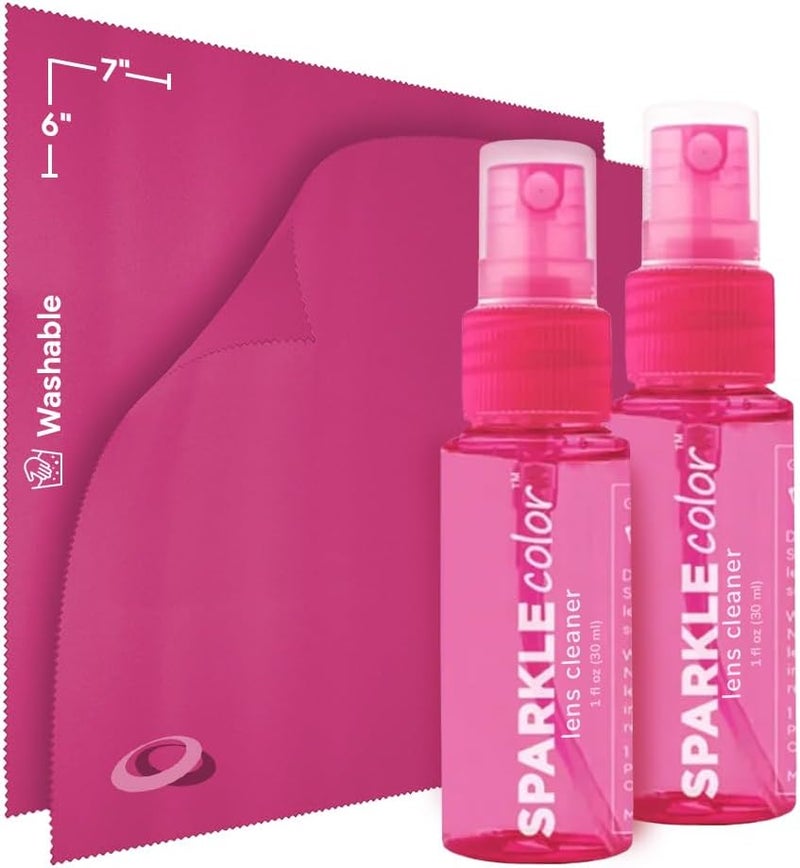 OPTIPAK Sparkle Anti-Reflective Safe Lens Cleaner Spray Kit - (2) 1oz Glasses Cleaner Bottle & (2) Microfiber Cloth for Eyeglasses, Sunglasses, Lenses, Screens and Camera Cleaning Kit (4 Piece Set) - Image 1